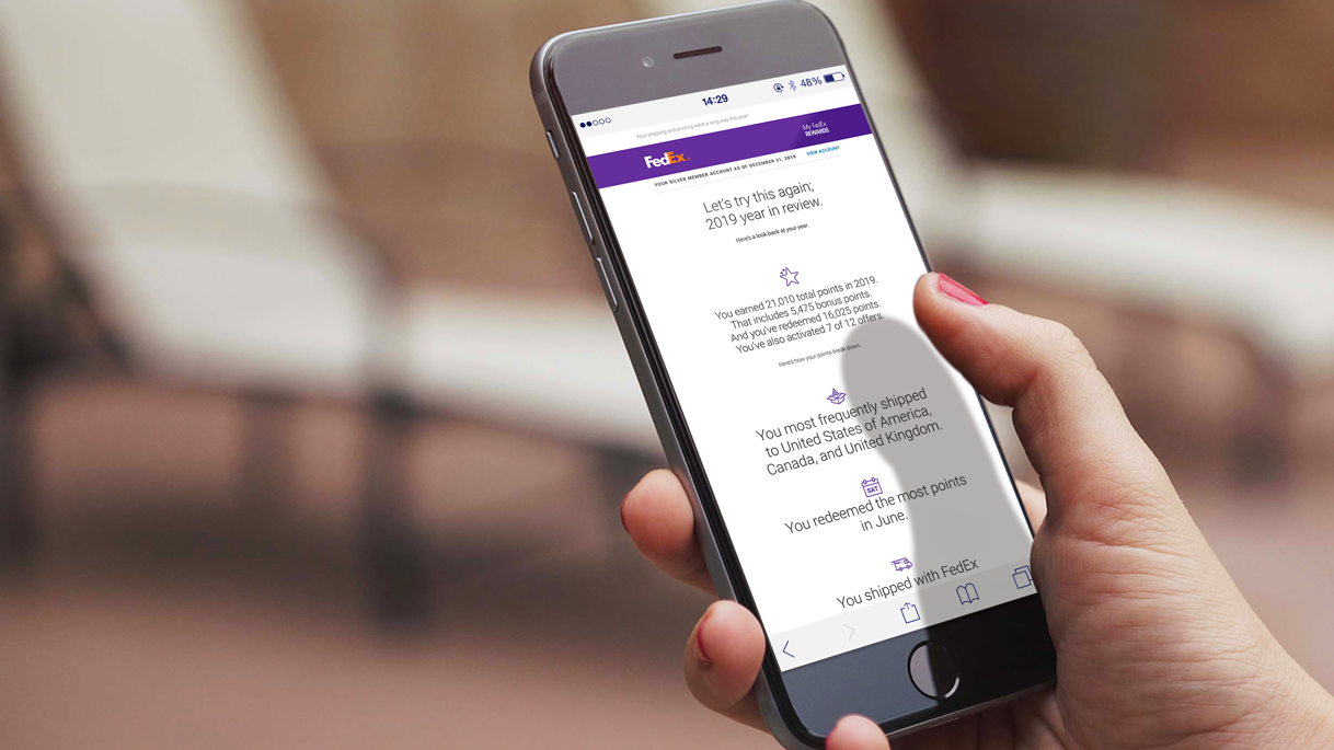 FedEx mobile phone with email design